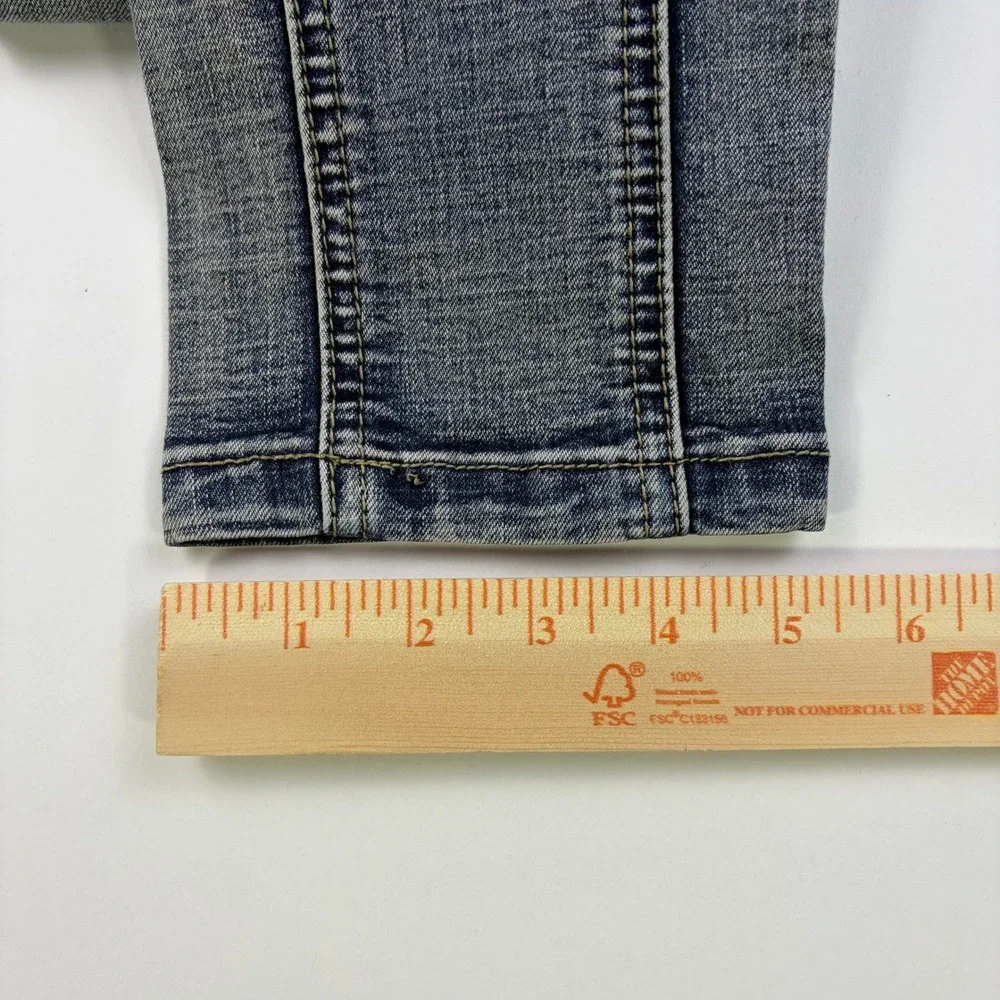 Rue21 Premiere Denim Skinny Jeans Womens 11/2 Blue Low Rise Zipper Pocket Y2K